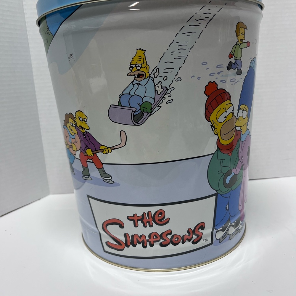 Vintage The Simpsons Limited Edition Doritos Tin Winter Christmas Garbage Pale